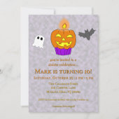 Sinister Celebration Cupcake Halloween Geburtstag Einladung (Vorderseite)