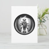 Sinister Clown an deiner Tür | Fisheye Einladung (Stehend Vorderseite)