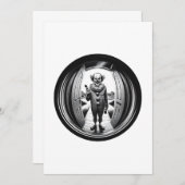 Sinister Clown an deiner Tür | Fisheye Einladung (Vorne/Hinten)