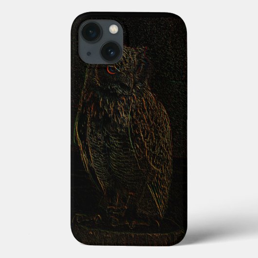 Sinister Dark Owl glühende Augen Schwarz Case-Mate iPhone Hülle (Rückseite)