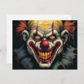 Sinister Funhouse Sideshow Clown Illustration Postkarte (Vorne/Hinten)