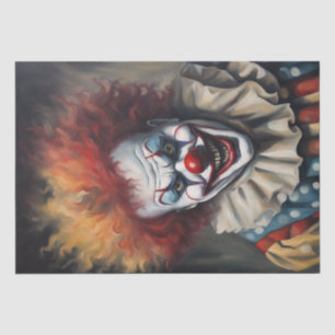 Sinister Grin: Beängstigender Clown-Dekoupage Seidenpapier