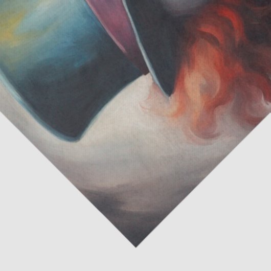 Sinister Grin: Beängstigender Clown-Dekoupage Seidenpapier (Detail)