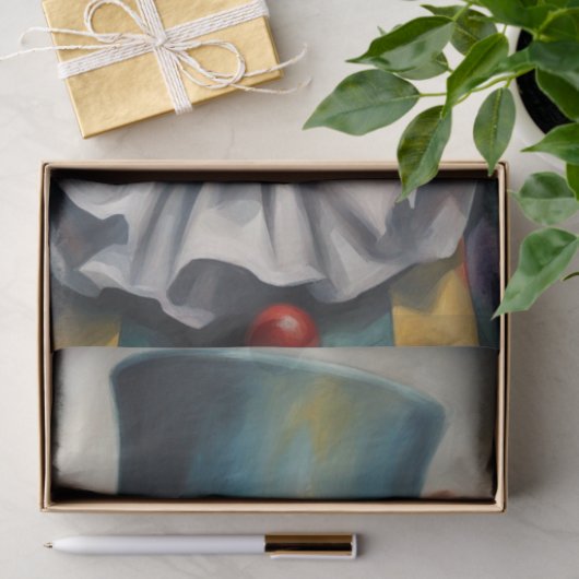 Sinister Grin: Beängstigender Clown-Dekoupage Seidenpapier (Geschenk)