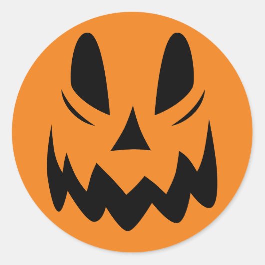 Sinister Grinning Pumpkin Face Sticker (Vorderseite)