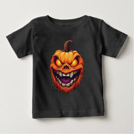 Sinister Grinning Pumpkin Head Baby T-shirt