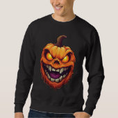 Sinister Grinning Pumpkin Head Sweatshirt (Vorderseite)
