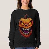 Sinister Grinning Pumpkin Head Sweatshirt (Vorderseite)
