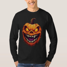 Sinister Grinning Pumpkin Head T-Shirt