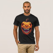 Sinister Grinning Pumpkin Head T-Shirt (Vorne ganz)