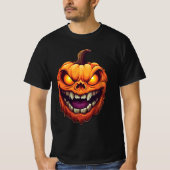 Sinister Grinning Pumpkin Head T-Shirt (Vorderseite)
