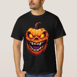 Sinister Grinning Pumpkin Head T-Shirt