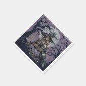 Sinister Hexe Casting a Zauber in einem dunklen Wa Serviette (Ecke)