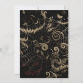 Sinister Jack-O-Lantern Pumpkin-Halloween-Party Einladung (Rückseite)