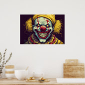 Sinister Karneval Clown Illustration Art Poster (Küche)