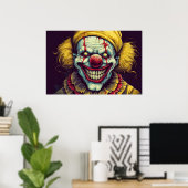 Sinister Karneval Clown Illustration Art Poster (Heimbüro)
