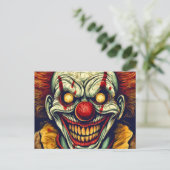 Sinister Karneval Clown Illustration Art Postkarte (Stehend Vorderseite)