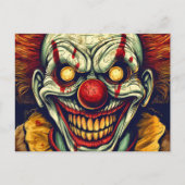 Sinister Karneval Clown Illustration Art Postkarte (Vorderseite)