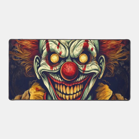 Sinister Karneval Clown Illustration Art Schreibtischunterlage (Vorderseite)