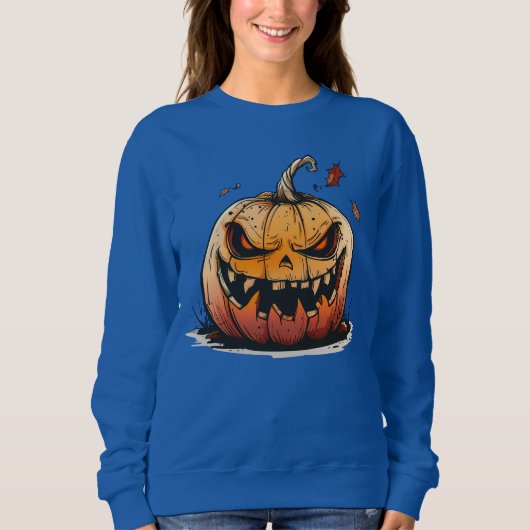 Sinister Pumpkin Halloween T-Shirt – Creepy Jack-O Sweatshirt (Vorderseite)