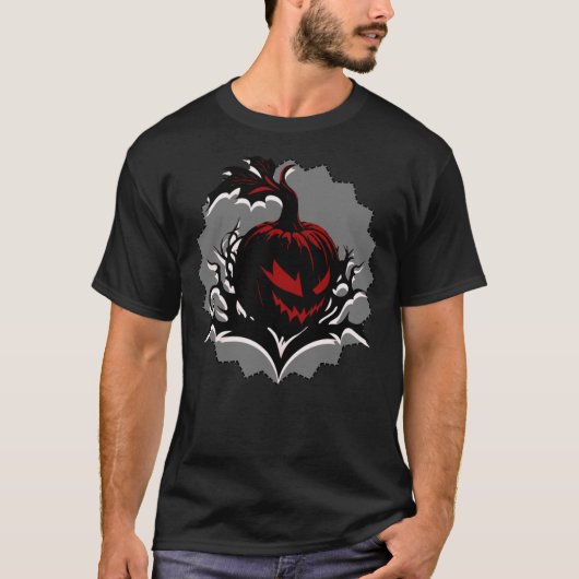 Sinister Pumpkin Spooky Custom T-Shirt (Vorderseite)