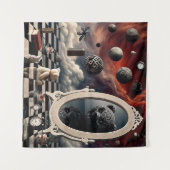 Sinister Reflektion des Teddy-Bären Wandteppich (Vorderseite (Horizontal))