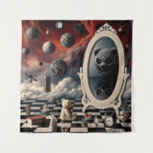 Sinister Reflektion des Teddy-Bären Wandteppich (Vorderseite)