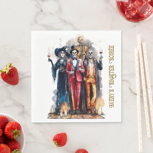 Sinister Soirée Halloween Gotisches Party Dekor Serviette (Beispiel)