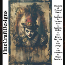 Sinister Viktorianisch Vintag Clown CG3 Decoupage