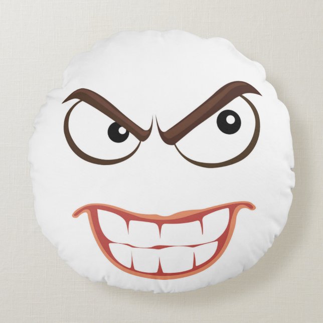 SINISTERGESICHT RUNDES KISSEN (Vorderseite)