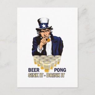 Sink it Drink it Abe Lincoln Postkarte