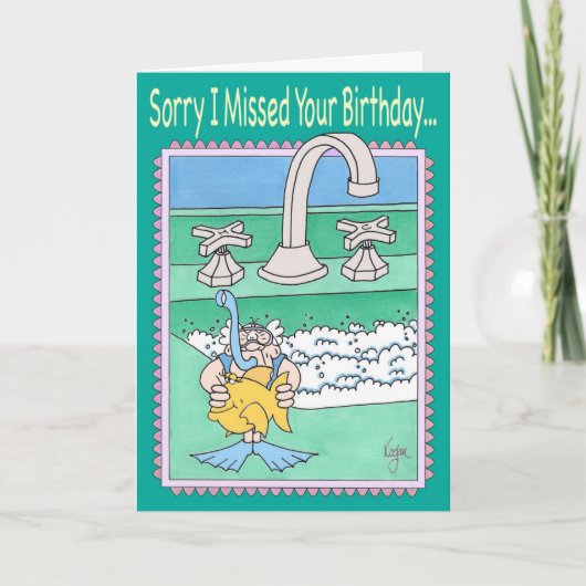 SINK SNORKELER Belated Birthday Card Karte (Vorderseite)