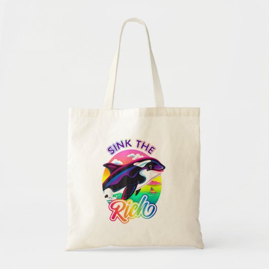 Sink the Rich Orca Killer Whale Meme Tragetasche (Vorne)