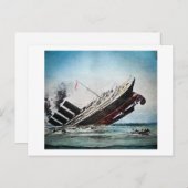 Sinken des Titanic Magic Lantern Slide Postkarte (Vorne/Hinten)