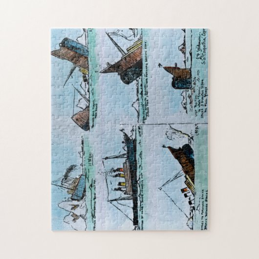 Sinken des Titanic Magic Lantern Slide Puzzle (Vertikal)