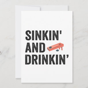 Sinken und Trinken Lustiger Cornhole Lustiges Gesc Einladung
