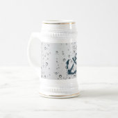 Sinkender Seeanker personalisiert Bierglas (Vorderseite Links)