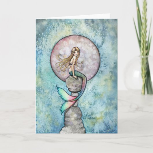 Sinking Moon Mermaid Card von Molly Harrison Karte (Vorderseite)