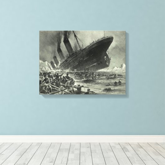 Sinking RMS Titanic Leinwanddruck (Insitu (Holzboden))