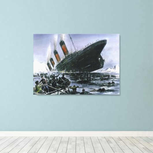 Sinking RMS Titanic Leinwanddruck (Insitu (Holzboden))