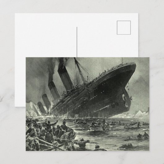 Sinking RMS Titanic Postkarte (Vorne/Hinten)