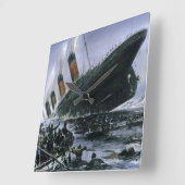 Sinking RMS Titanic Quadratische Wanduhr (Winkel)