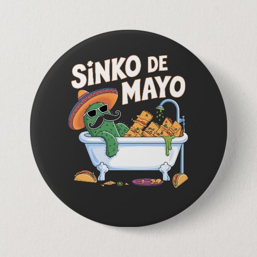 Sinko de Mayo Cinco De Mayo Cactus Funny Button (Vorderseite)