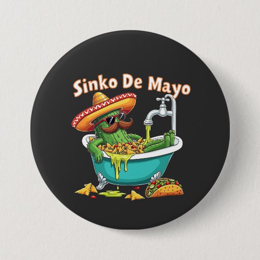 Sinko de Mayo"Funny Cinco de Mayo Cactus Button (Vorderseite)