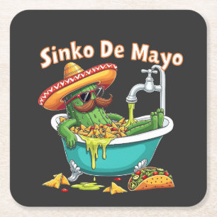 Sinko de Mayo"Funny Cinco de Mayo Cactus Rechteckiger Pappuntersetzer