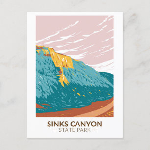 Sinks Canyon State Park Wyoming Vintage auf Deutsc Postkarte