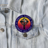 Sinless Savior, Christliches Kreuz Button (Beispiel)