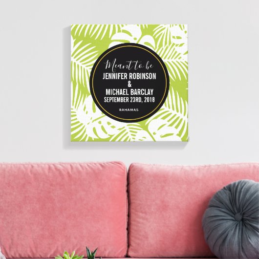 Sinn für die Grünen Palm Blätter Pattern Hochzeit Leinwanddruck (Insitu (Wohnzimmer))