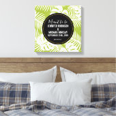 Sinn für die Grünen Palm Blätter Pattern Hochzeit Leinwanddruck (Insitu (Schlafzimmer))