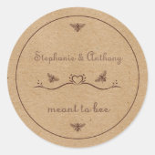 Sinn für Personalisierte Rustikale Bienenhochzeit Runder Aufkleber (Vorderseite)